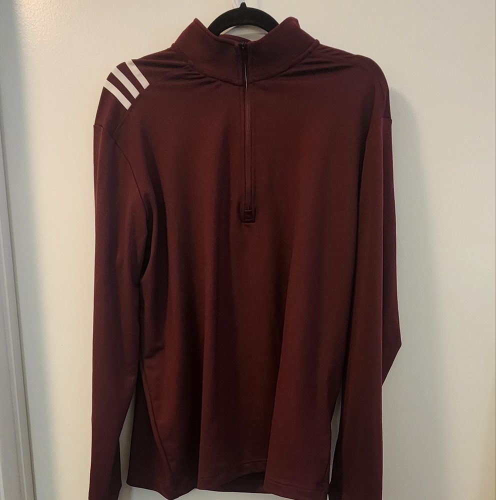 Adidas Maroon Quarter-Zip Pullover